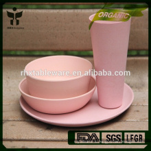 luxury colorful cheap biodegradable bamboo fiber dinnerware dishes&plates